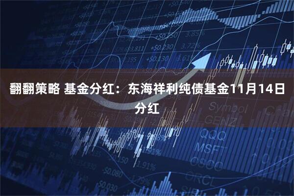 翻翻策略 基金分红：东海祥利纯债基金11月14日分红